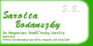 sarolta bodanszky business card